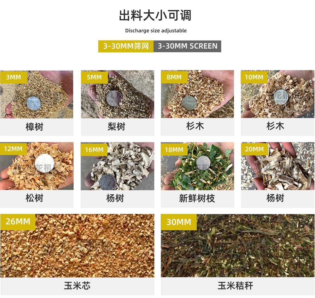 木頭粉碎機出料大小可調（diào）