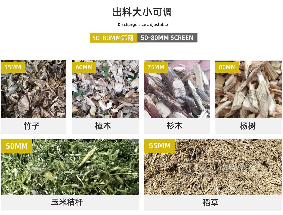 木材削片（piàn）機（jī）出料大小可調
